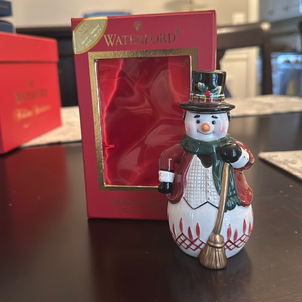 2010 Waterford Holiday Heirlooms Jolly Plaid Snowman Bell Limited Edition